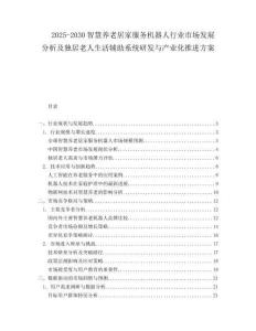 2025-2030智慧養(yǎng)老居家服務(wù)機(jī)器人行業(yè)市場(chǎng)發(fā)展分析及獨(dú)居老人生活輔助系統(tǒng)研發(fā)與產(chǎn)業(yè)化推進(jìn)方案