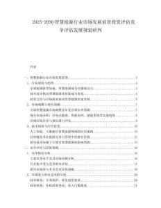 2025-2030智慧能源行業(yè)市場發(fā)展前景投資評估競爭評估發(fā)展規(guī)劃研判