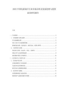 2025中國(guó)電影制片行業(yè)市場(chǎng)分析及發(fā)展趨勢(shì)與投資前景研究報(bào)告