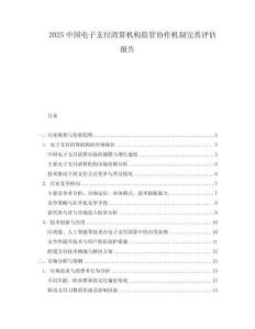 2025中國電子支付清算機(jī)構(gòu)監(jiān)管協(xié)作機(jī)制完善評估報告