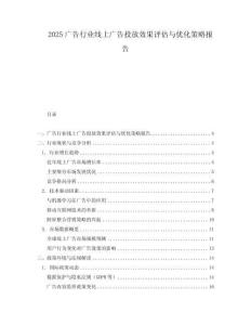 2025廣告行業線上廣告投放效果評估與優化策略報告