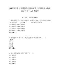2025四川長虹新能源科技股份有限公司招聘綜合核算會計崗位1人備考題庫及答案解析（奪冠）