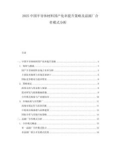 2025中國半導體材料國產化率提升策略及晶圓廠合作模式分析