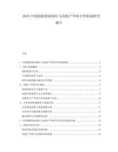 2025中國(guó)創(chuàng)新創(chuàng)業(yè)園區(qū)與高校產(chǎn)學(xué)研合作機(jī)制研究報(bào)告