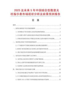 2025及未來(lái)5年中國(guó)組合型數(shù)顯光柱指示表市場(chǎng)現(xiàn)狀分析及前景預(yù)測(cè)報(bào)告