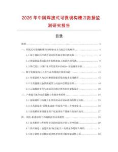 2026年中國焊接式可微調構槽刀數據監測研究報告