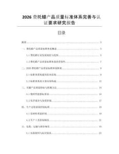 2026費托蠟產(chǎn)品質(zhì)量標(biāo)準(zhǔn)體系完善與認證要求研究報告