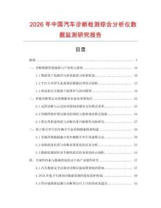 2026年中國汽車診斷檢測綜合分析儀數據監測研究報告