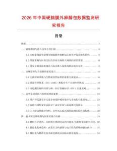 2026年中國硬腦膜外麻醉包數據監測研究報告