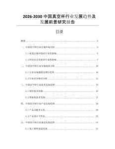 2026-2030中國真空杯行業發展趨勢及發展前景研究報告