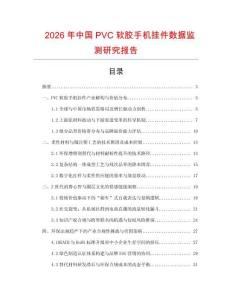 2026年中國PVC軟膠手機掛件數(shù)據(jù)監(jiān)測研究報告