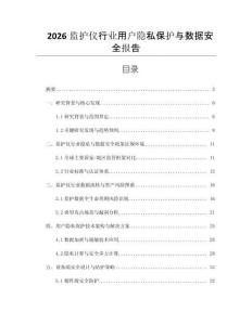 2026監(jiān)護(hù)儀行業(yè)用戶(hù)隱私保護(hù)與數(shù)據(jù)安全報(bào)告