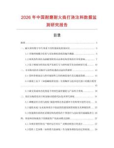 2026年中國耐磨耐火搗打澆注料數(shù)據(jù)監(jiān)測(cè)研究報(bào)告