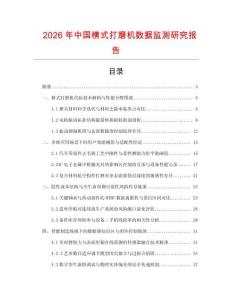 2026年中國橫式打磨機數據監測研究報告