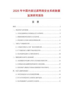 2025年中國內容過濾網絡安全系統數據監測研究報告