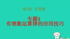 2025秋七年级数学上册第1章有理数专题4有理数运算律的应用技巧习题pptx课件新版湘教版