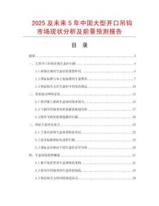 2025及未來5年中國大型開口吊鉤市場現狀分析及前景預測報告