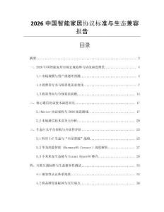 2026中國智能家居協議標準與生態兼容報告