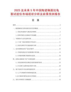 2025及未來5年中國陶瓷釉面抗龜裂試驗儀市場現狀分析及前景預測報告