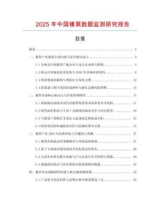 2025年中國鎳黑數據監測研究報告