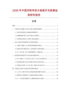 2026年中國雙聯單控大蹺板開關數據監測研究報告
