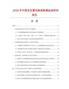 2026年中國洗衣膏包裝袋數據監測研究報告