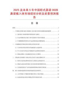 2025及未來5年中國歐式鼻梁002B鼻梁植入體市場現(xiàn)狀分析及前景預(yù)測報告
