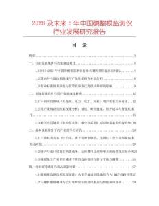 2026及未來5年中國磷酸根監測儀行業發展研究報告