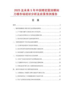 2025及未來5年中國精密圓滾雕刻刀模市場現狀分析及前景預測報告
