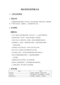 物業(yè)項目應(yīng)急預(yù)案大全