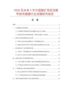 2026及未來5年中國煤礦用低濃度甲烷傳感器行業發展研究報告