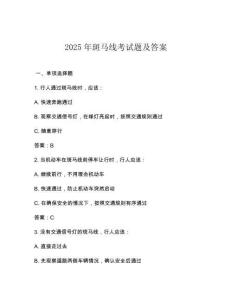 2025年斑馬線考試題及答案