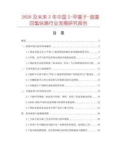 2026及未來5年中國2-甲基于-巰基四氫呋喃行業發展研究報告