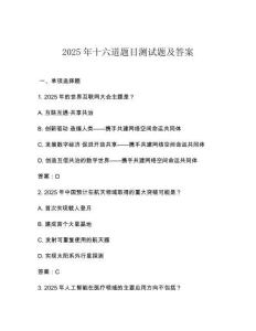 2025年十六道題目測試題及答案