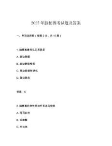 2025年腦梗賽考試題及答案