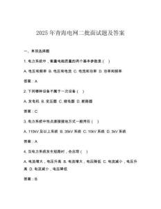 2025年青海電網二批面試題及答案