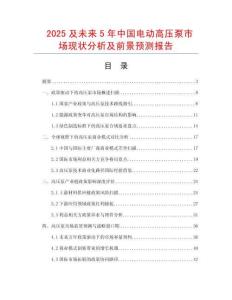 2025及未來5年中國電動高壓泵市場現狀分析及前景預測報告