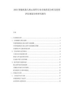 2025智能機(jī)器人核心部件行業(yè)市場(chǎng)供需分析及投資評(píng)估規(guī)劃分析研究報(bào)告