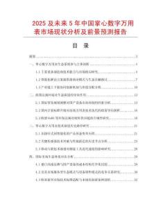 2025及未來5年中國掌心數字萬用表市場現狀分析及前景預測報告