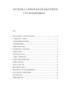 2025航空航天工業國內外競爭分析及航空零部件國產化與技術封鎖突破研究