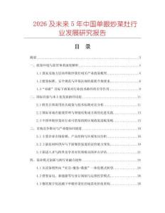 2026及未來(lái)5年中國(guó)單眼炒菜灶行業(yè)發(fā)展研究報(bào)告