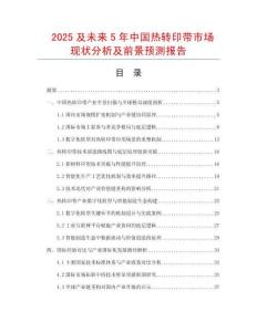 2025及未來5年中國熱轉印帶市場現狀分析及前景預測報告