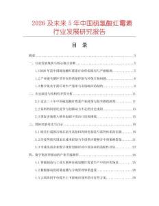2026及未來5年中國硫氫酸紅霉素行業(yè)發(fā)展研究報告