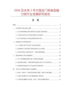2026及未來5年中國雙門明裝型磁力鎖行業發展研究報告