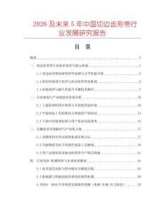 2026及未來5年中國切邊齒形帶行業發展研究報告