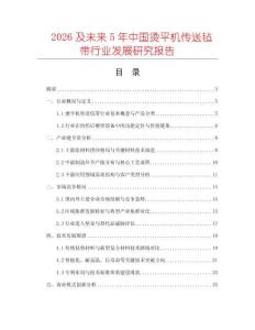 2026及未來(lái)5年中國(guó)燙平機(jī)傳送氈帶行業(yè)發(fā)展研究報(bào)告