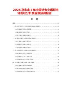 2025及未來5年中國鈦金尖嘴鉗市場現狀分析及前景預測報告