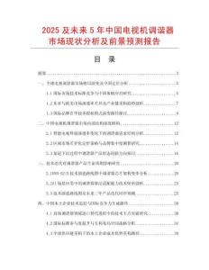 2025及未來5年中國電視機調諧器市場現狀分析及前景預測報告