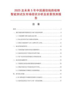2025及未來5年中國通信線路故障智能測試儀市場現狀分析及前景預測報告