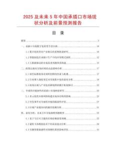 2025及未來5年中國承插口市場現狀分析及前景預測報告